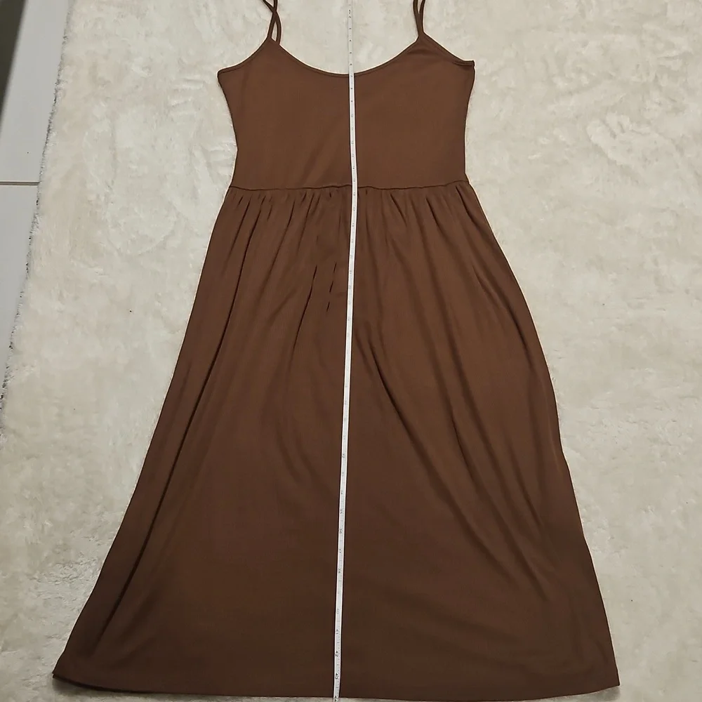 NEW Sinsay Brown Sleeveless Summer Dress Size S Casual Resortwear Minimalist - Picture 14 of 15